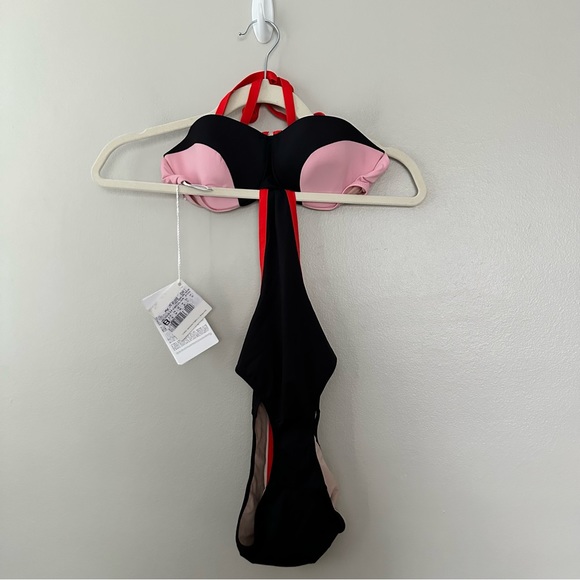 NWT La Perla Monokini Black/Blush/Red one piece - Picture 4 of 16